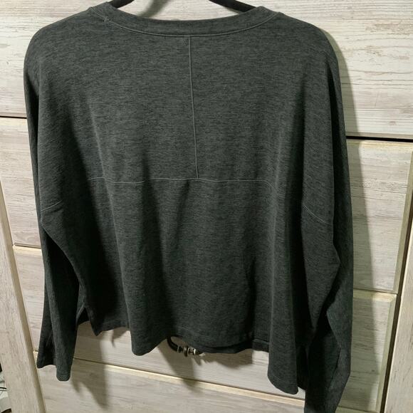 Girlfriend Collective Gray Reset Cropped Long Sleeve Top - M - Picture 4 of 5
